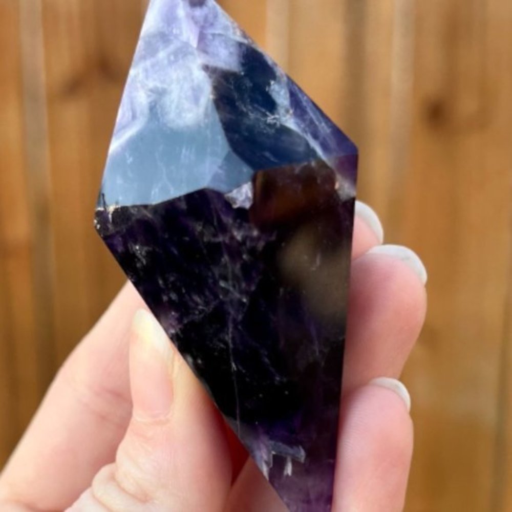 #186 Amethyst Double Terminated Crystal Point - Picture 8 of 9